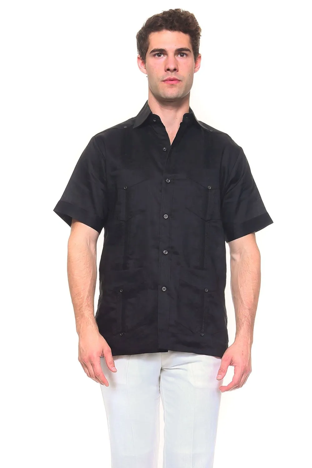 Genuine Mojito Signature Premium Collection 100% Irish Linen Classic Guayabera Shirt Short Sleeve