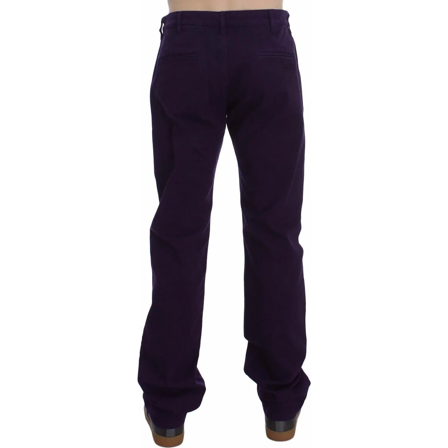 GF Ferre Purple Cotton Stretch Slim Chinos