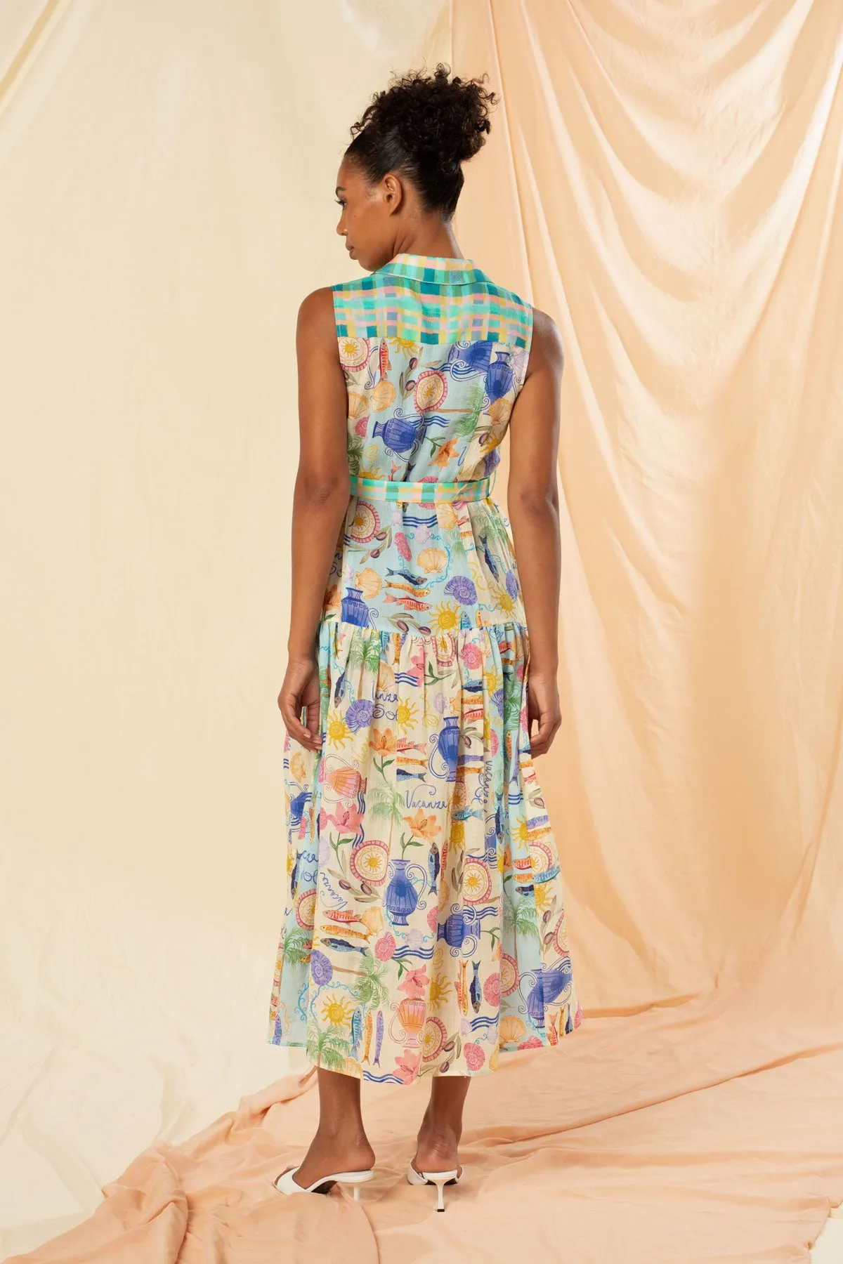 GIlda Sleeveless Maxi Shirt Dress