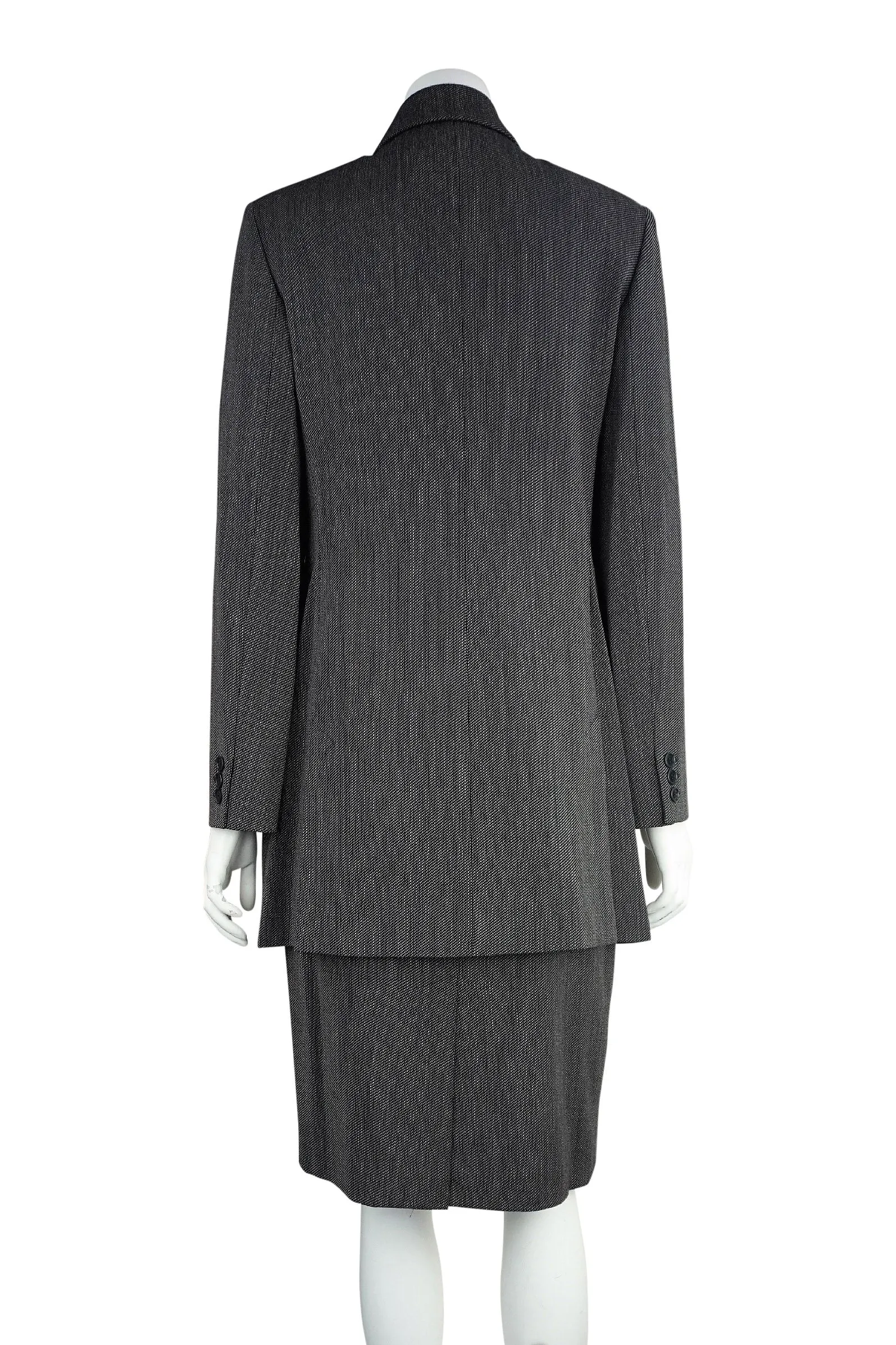 Grey barleycorn tweed suit