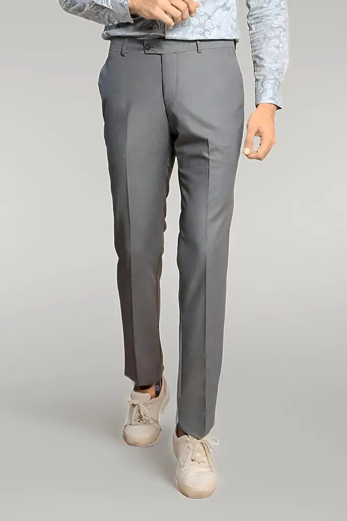 Grey Slim Fit Men's Suit with Vest | Wessi