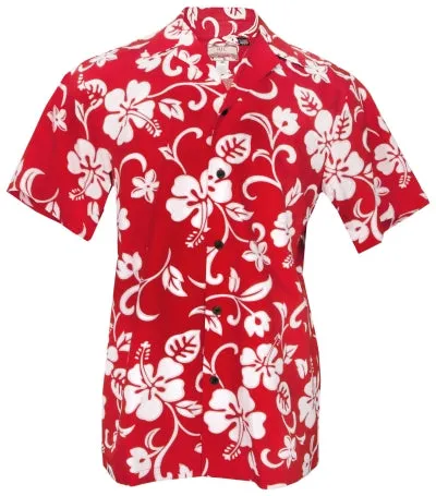 Hibiscus Paradise Mens Shirt in Red