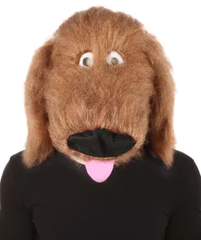 HPO Adult Unisex Furry Brown Dog Mask I Perfect for Halloween I Flame-retardant Synthetic Fiber