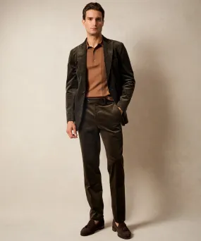 Italian Fine Wale Corduroy Sutton Trouser in Dark Brown