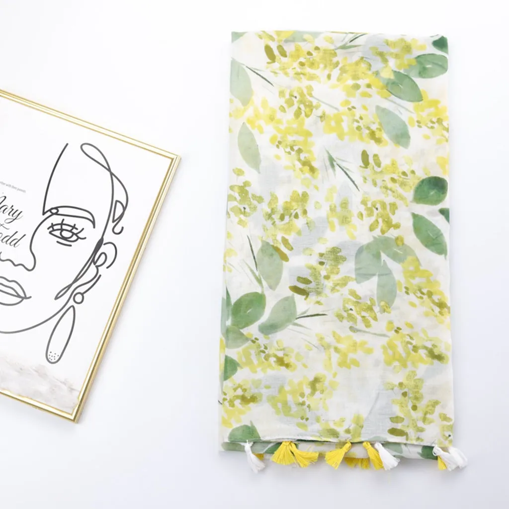 JY221105 leaf printed scarf