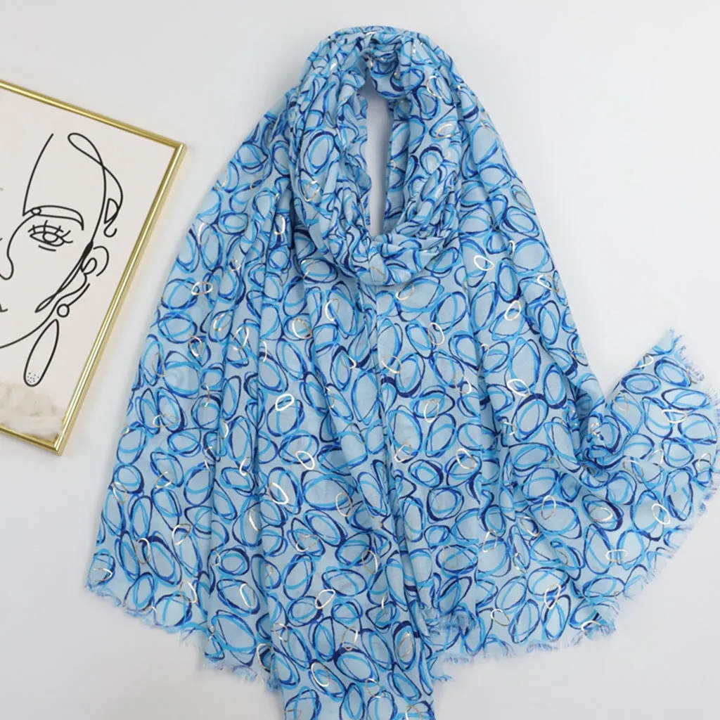 JY230314 The Circle hot stamping printed scarf