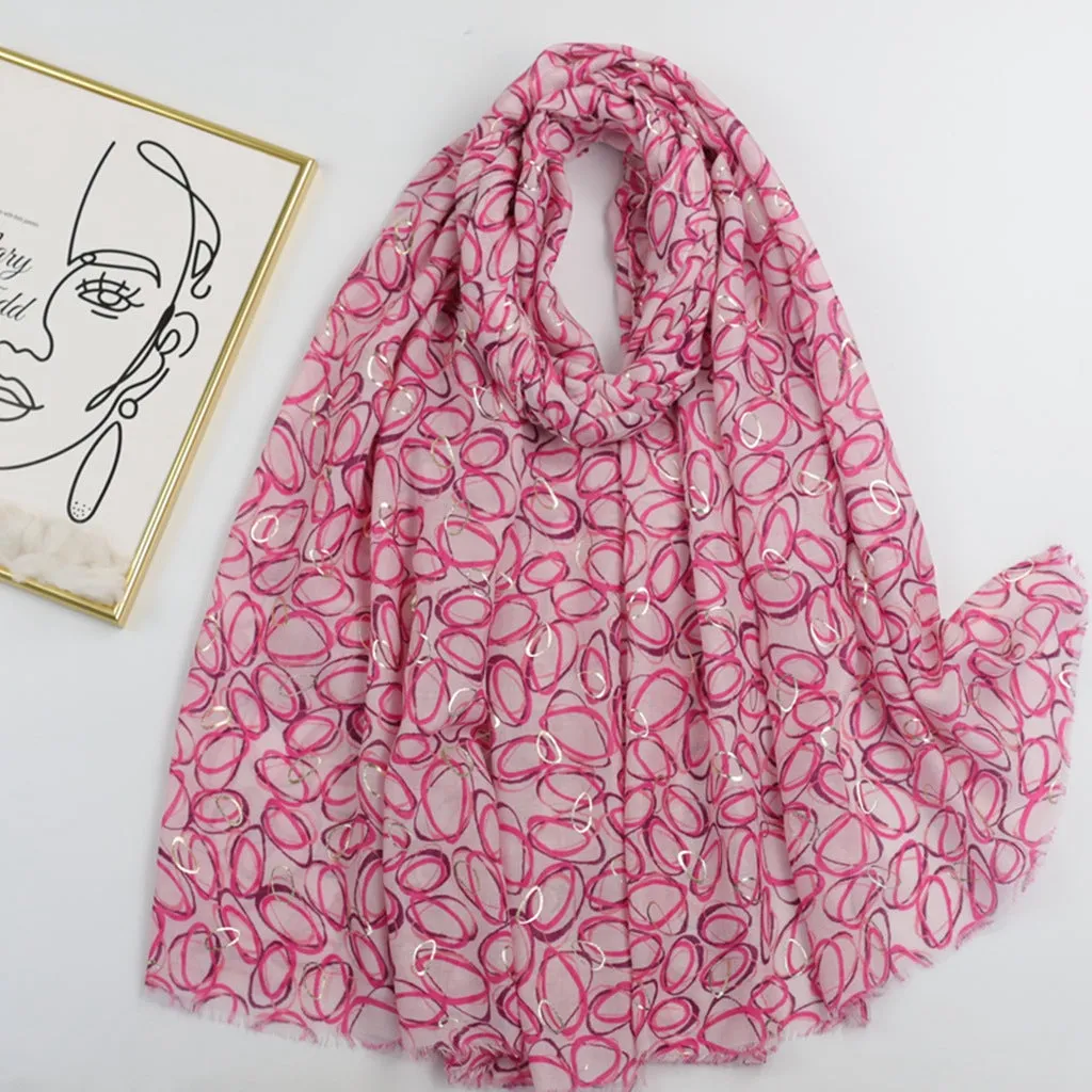 JY230314 The Circle hot stamping printed scarf