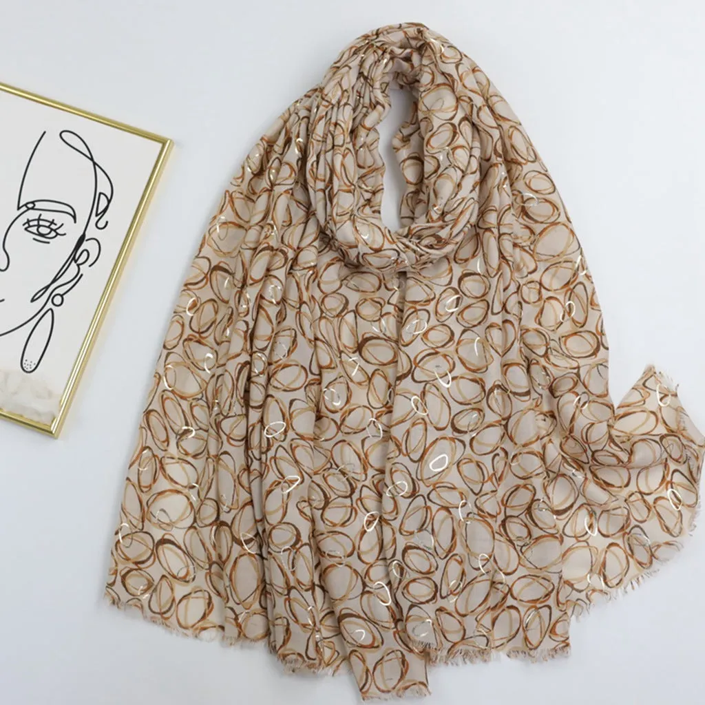 JY230314 The Circle hot stamping printed scarf