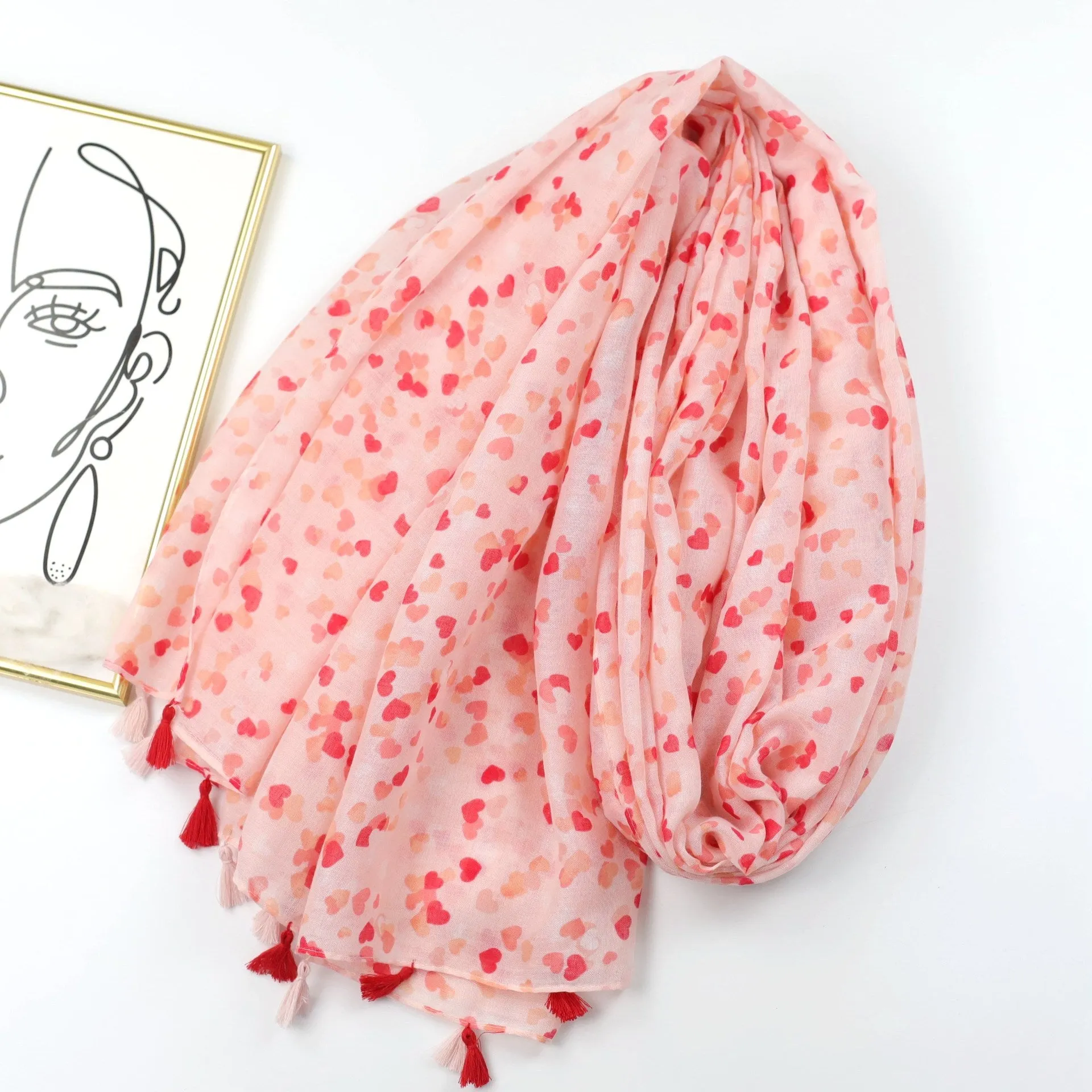 JY230513 LOVE printed scarf