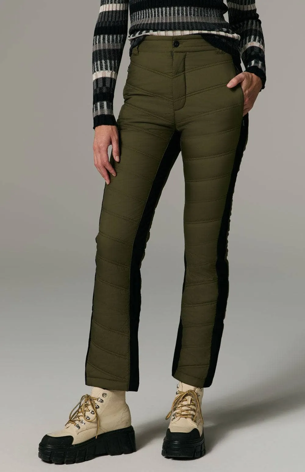 Kaja Quilted Pant | Dark Moss