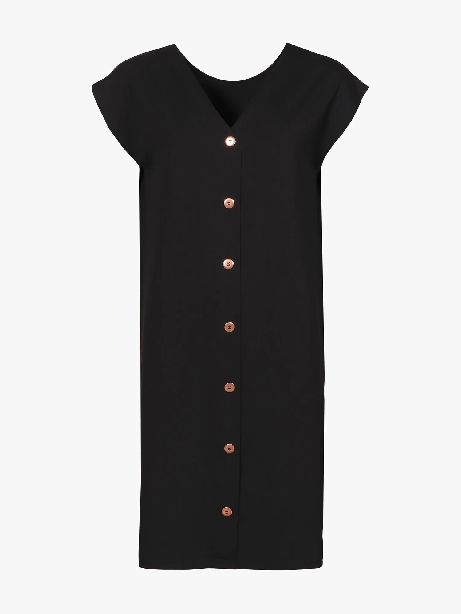 Karin Button Dress Black