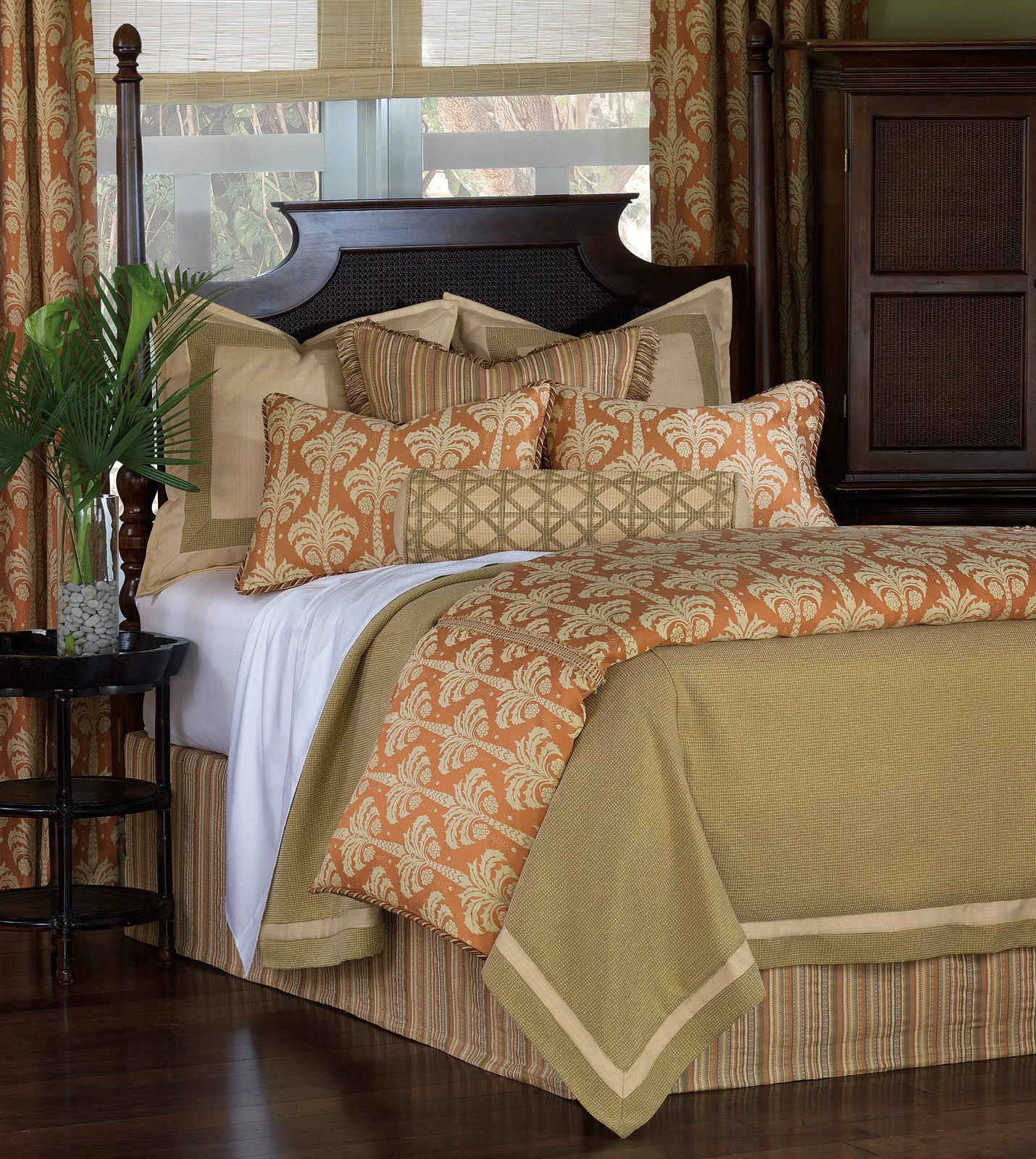 Kiawah Tropical Striped Bed Skirt