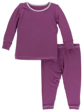 KicKee Pants Solid Amethyst with Sweet Pea L/S Pajama Set with Pants