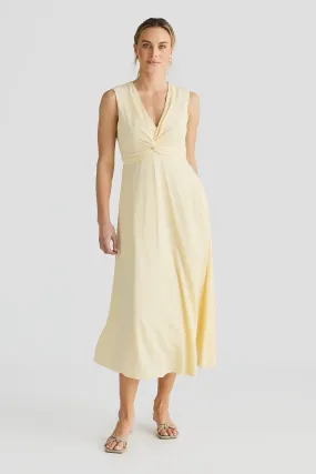 Knot Midi Dress - Lemon