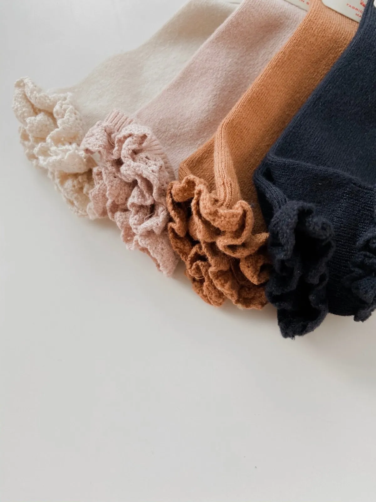 Lace Ruffle Knee Socks // Navy