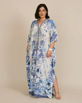 Lace Up Kaftan | Light Blue