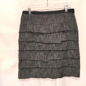 LARRY LEVINE Black White Tiered Bandage Skirt Women's 10