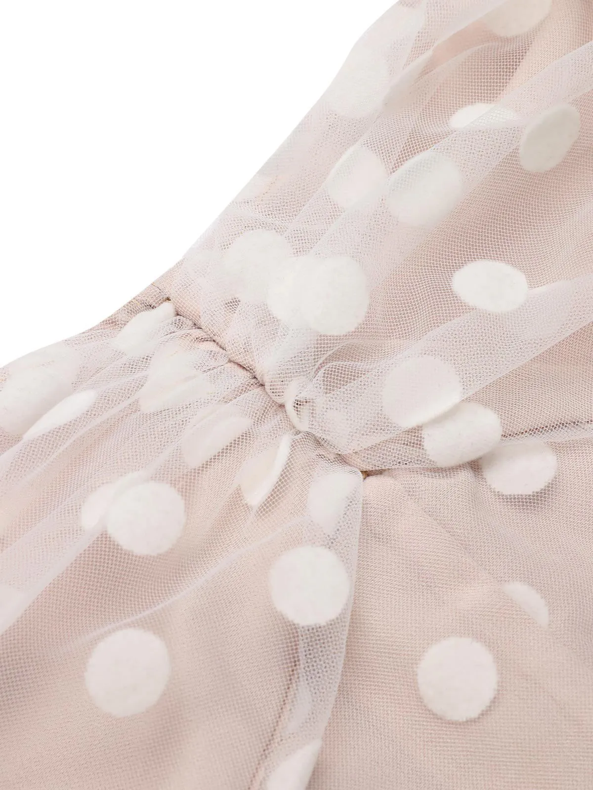 Light Pink 1950s Halter Romper & Polka Dots Skirt