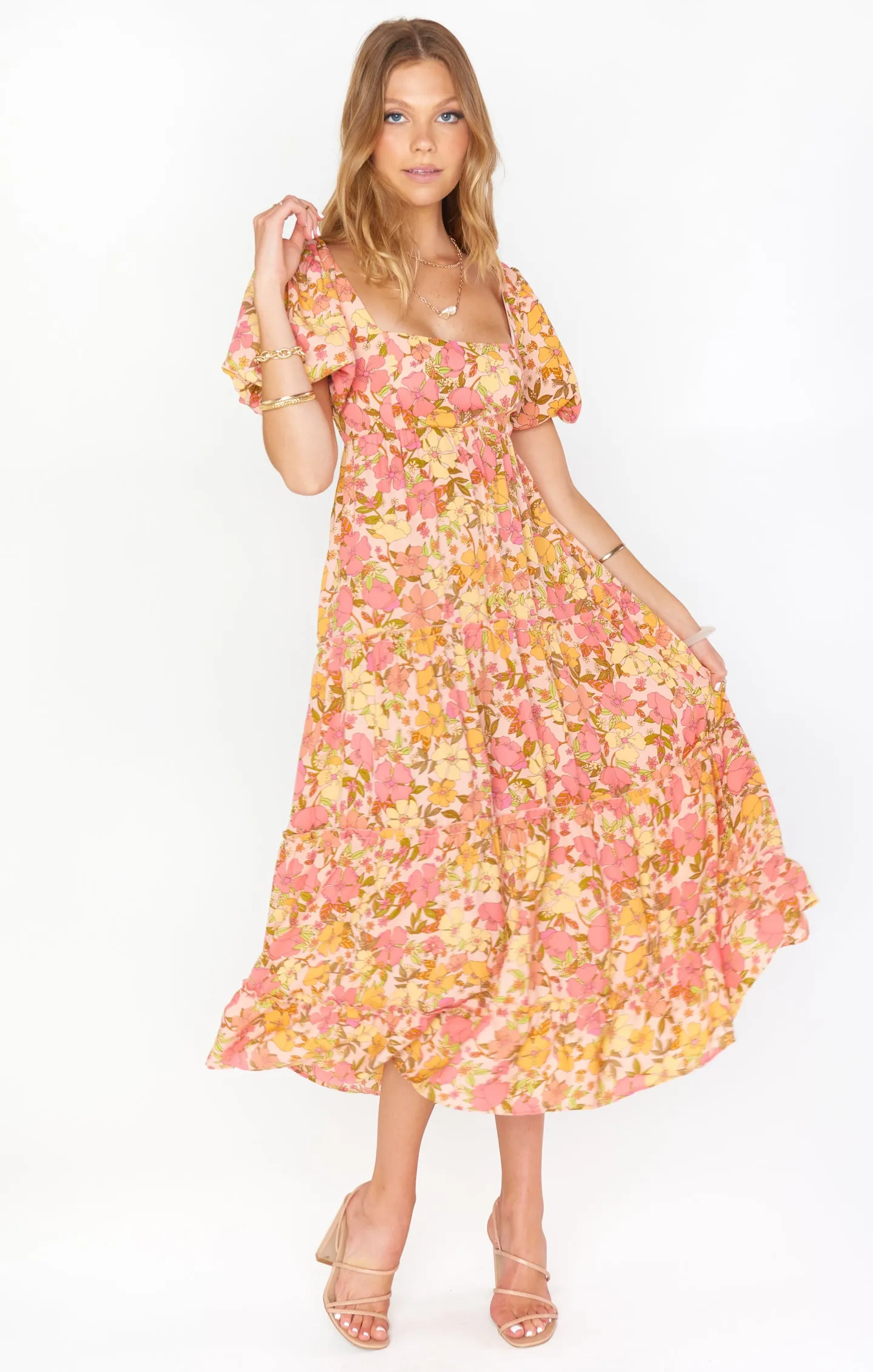 Linds Midi Dress ~ Pretty Poppy