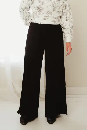 Linen Wide Leg Fray Pants