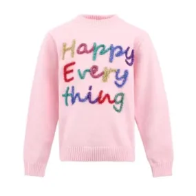 Lola and The Boys Women's Happy Everything Tinsel Sweater - Pink