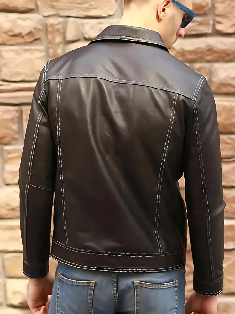 Luxury Brand Genuine Leather Casual Coat Real Leather Jacket