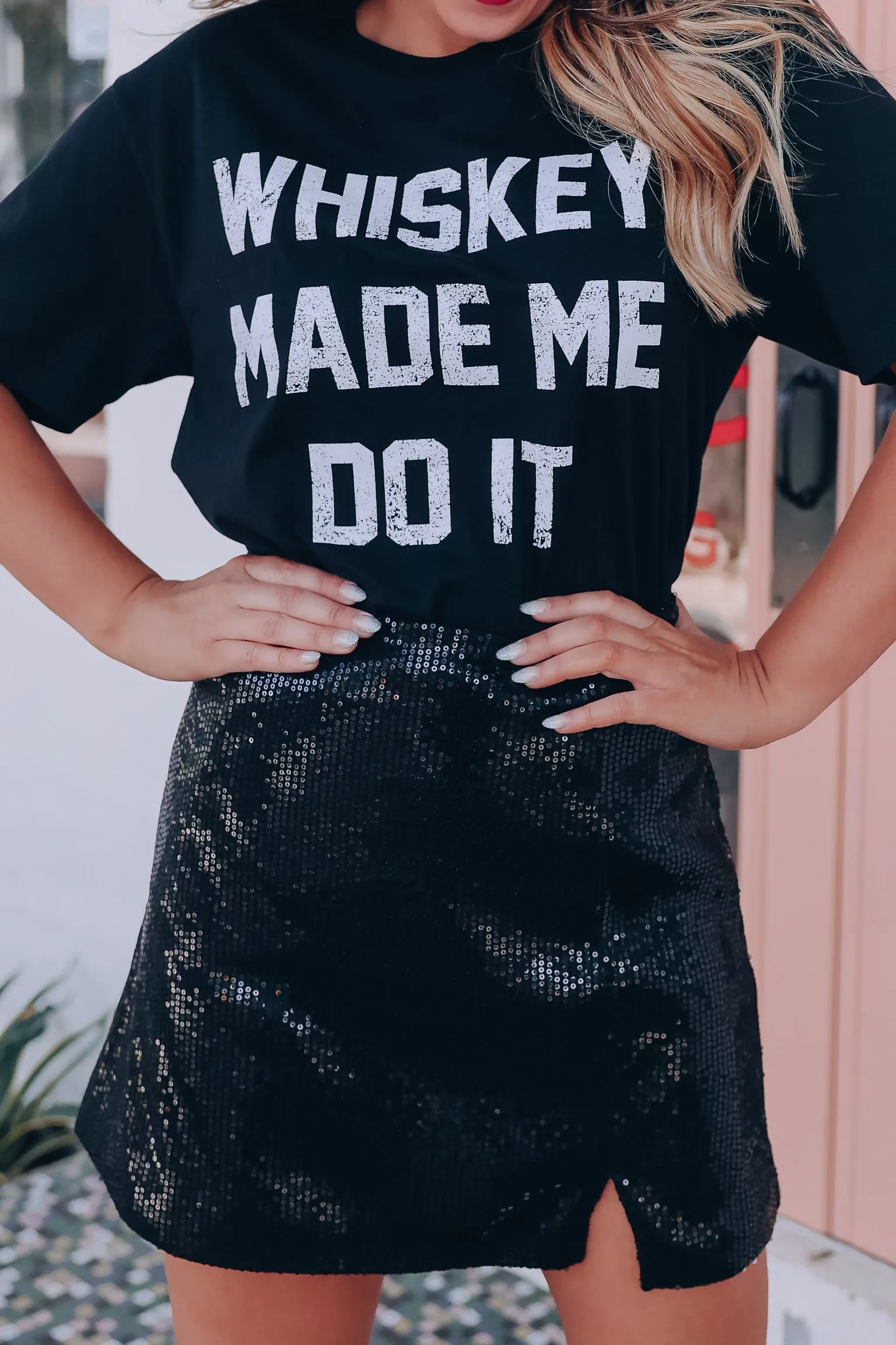 Made Me Do It Graphic Tee - Black