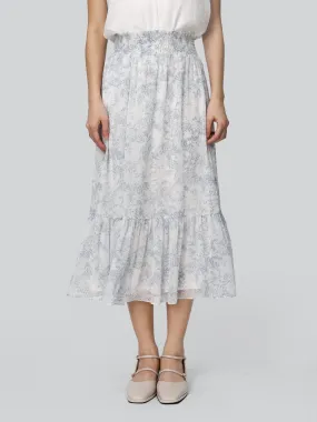 Marlowe Smocking Waist Midi Skirt