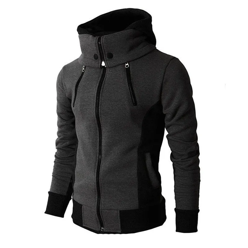 Men Jackets Autumn Winter Casual Fleece Coats Bomber Jacket Scarf Collar Fashion Hooded Male Outwear Slim Fit Hoody