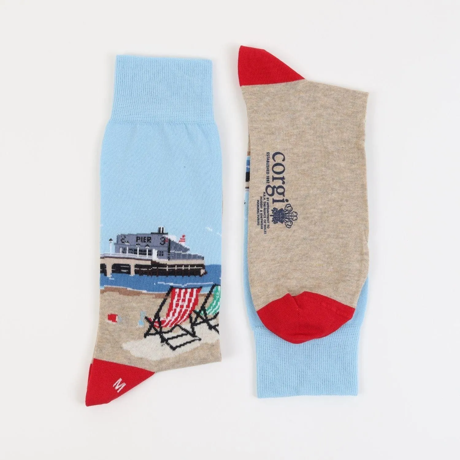 Men's British Seaside Scene Cotton Socks