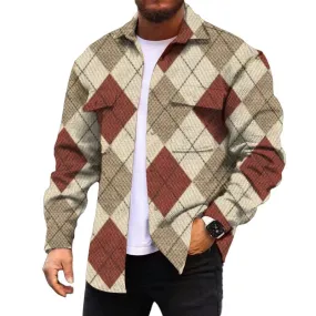 MEN'S CORDUROY PRINT LONG SLEEVE JACKET 74551423YM