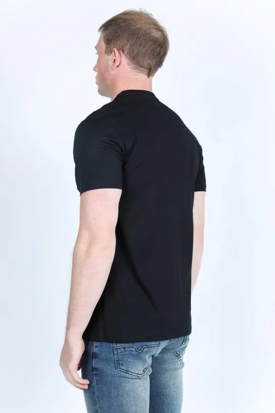 Men's Rooster Logo Cotton Black T-Shirt