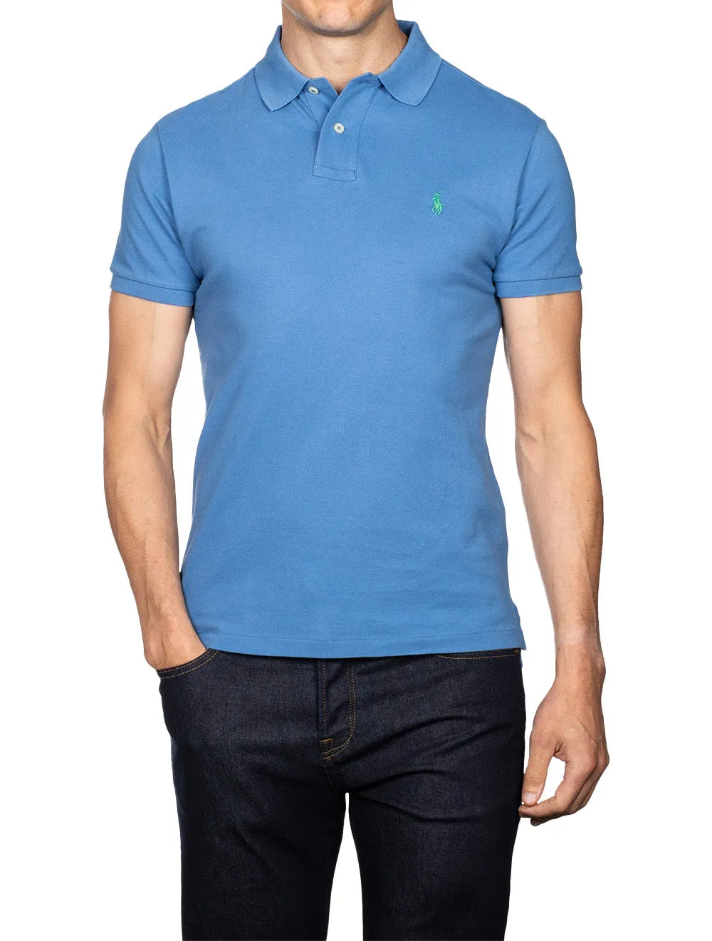 Mesh Polo Shirt Blue