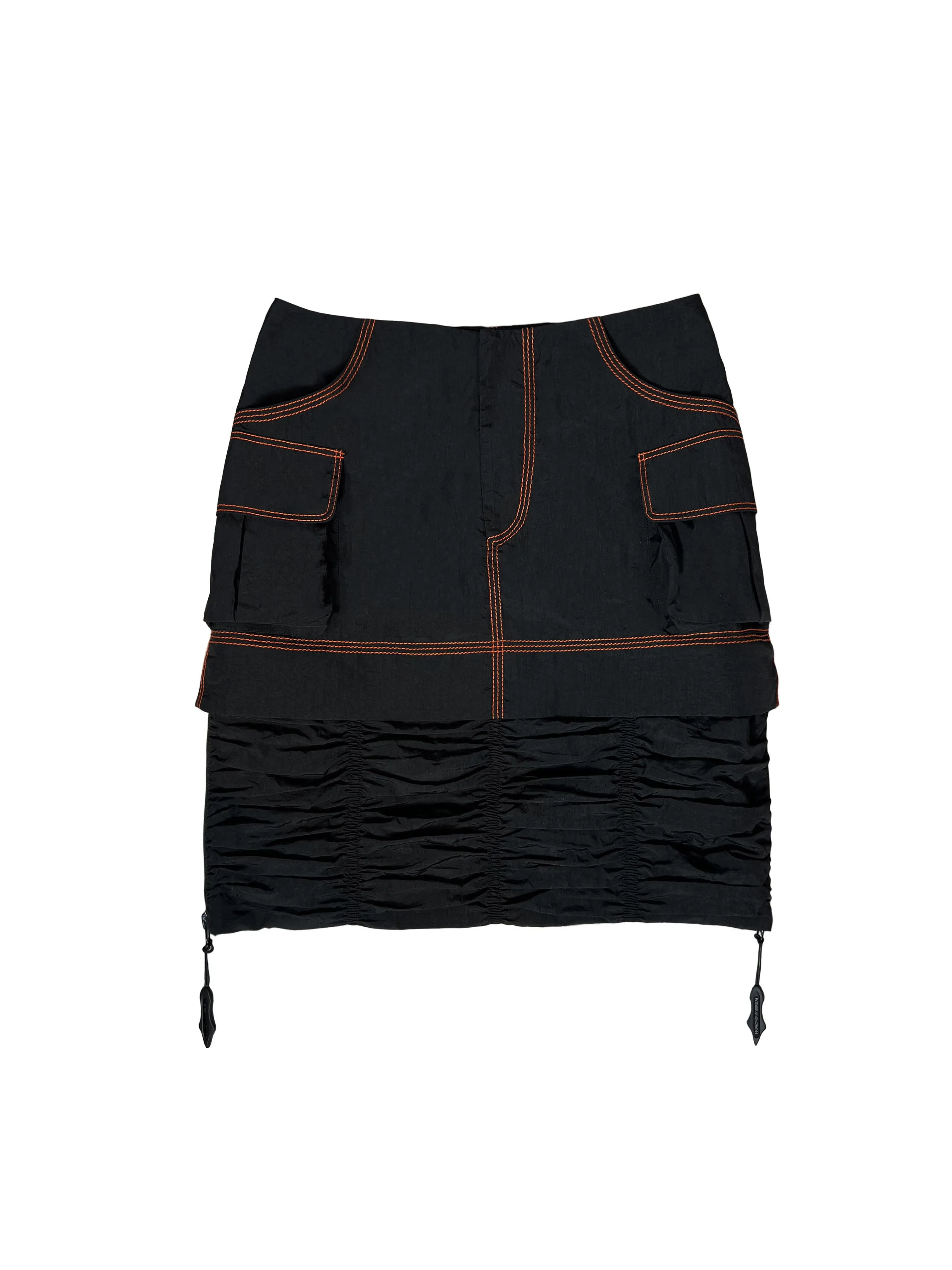 MINI SKIRT WITH DETACHABLE RUCHED HEM