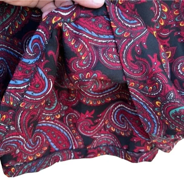 Motivation Russ Togs Vintage Paisley Cottage Grandma Boho Midi Skirt - Women's L