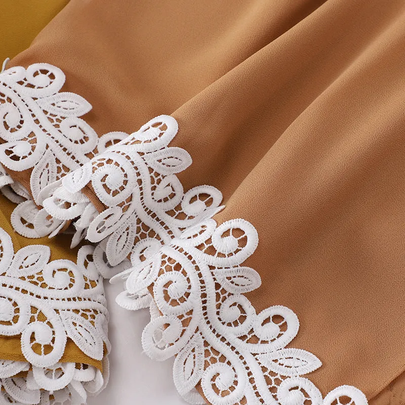 MSL258 plain pearl chiffon lace edge hijab scarf