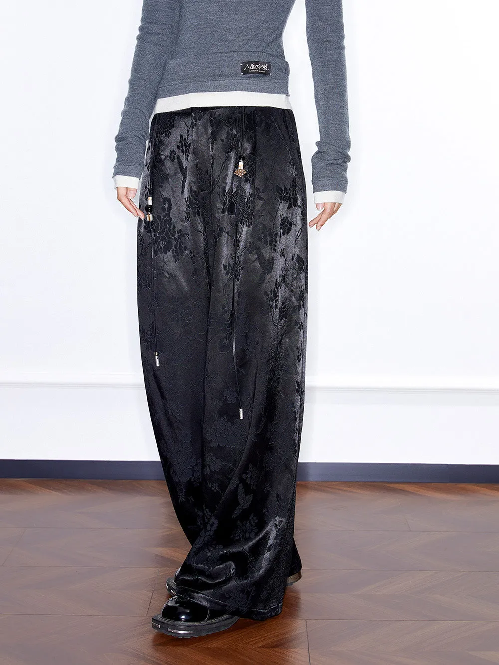 MUKZIN Linglong“Stardust”Slightly Straight Casual Wide-leg Pants