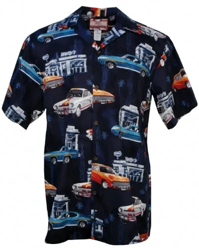 Muscle Cars Mens Shirt in Navy