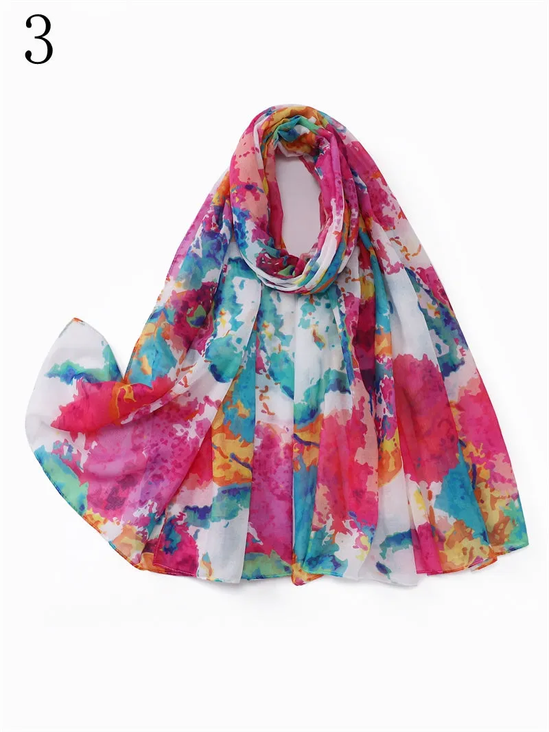 MYP026  Starry sky fringe printed scarf