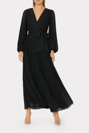 Nadie Pleated Maxi Dress - Black