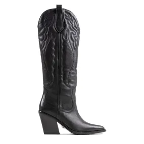 New Kole Black High Western Boots