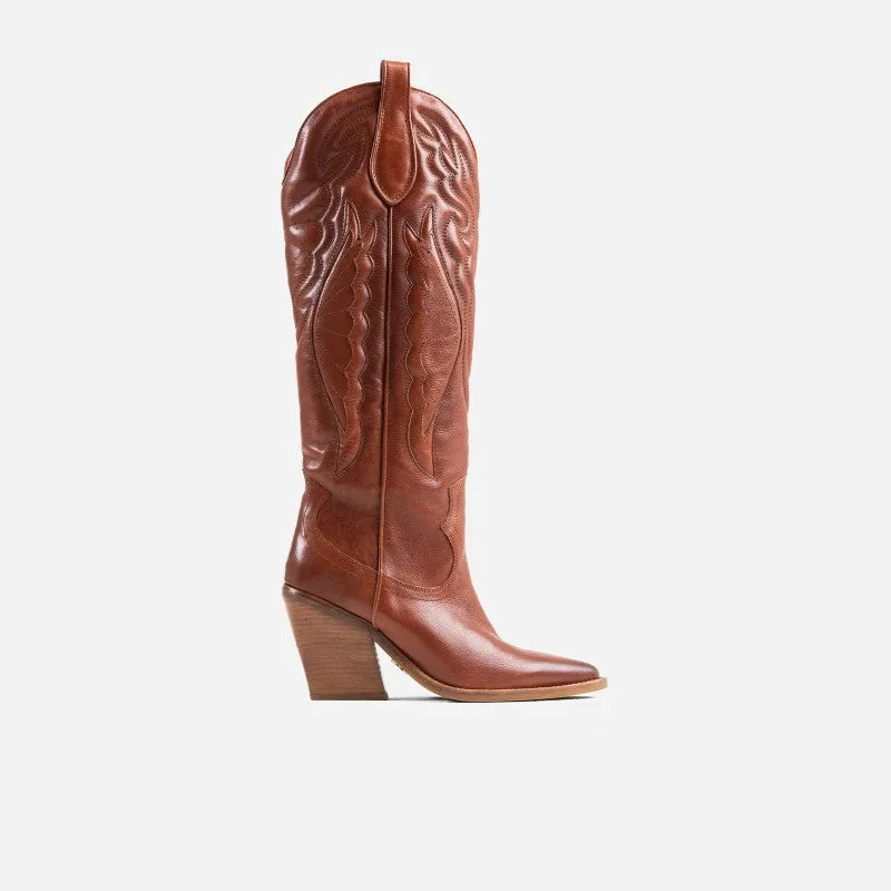 New Kole Caramel High Western Boots