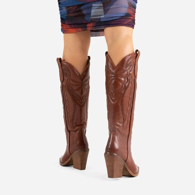 New Kole Caramel High Western Boots