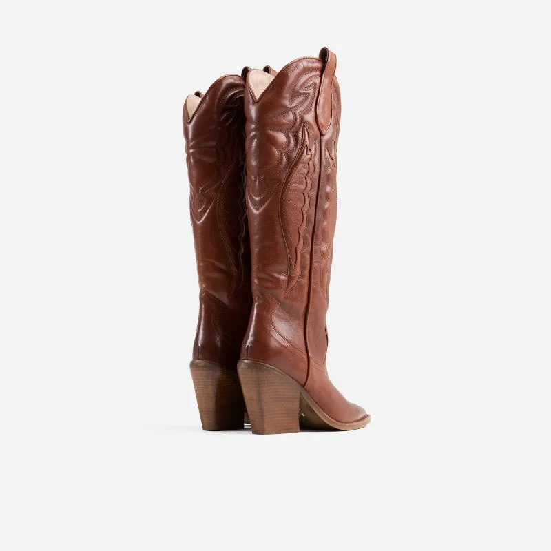 New Kole Caramel High Western Boots