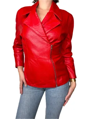 North Beach Red Leather Jacket 1980s