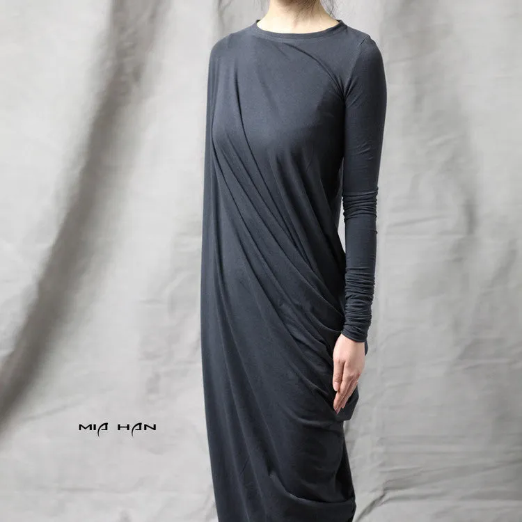 Original Ofelya Design Miracles Asymmetric Stretch Viscose Jersey Cotton Dress