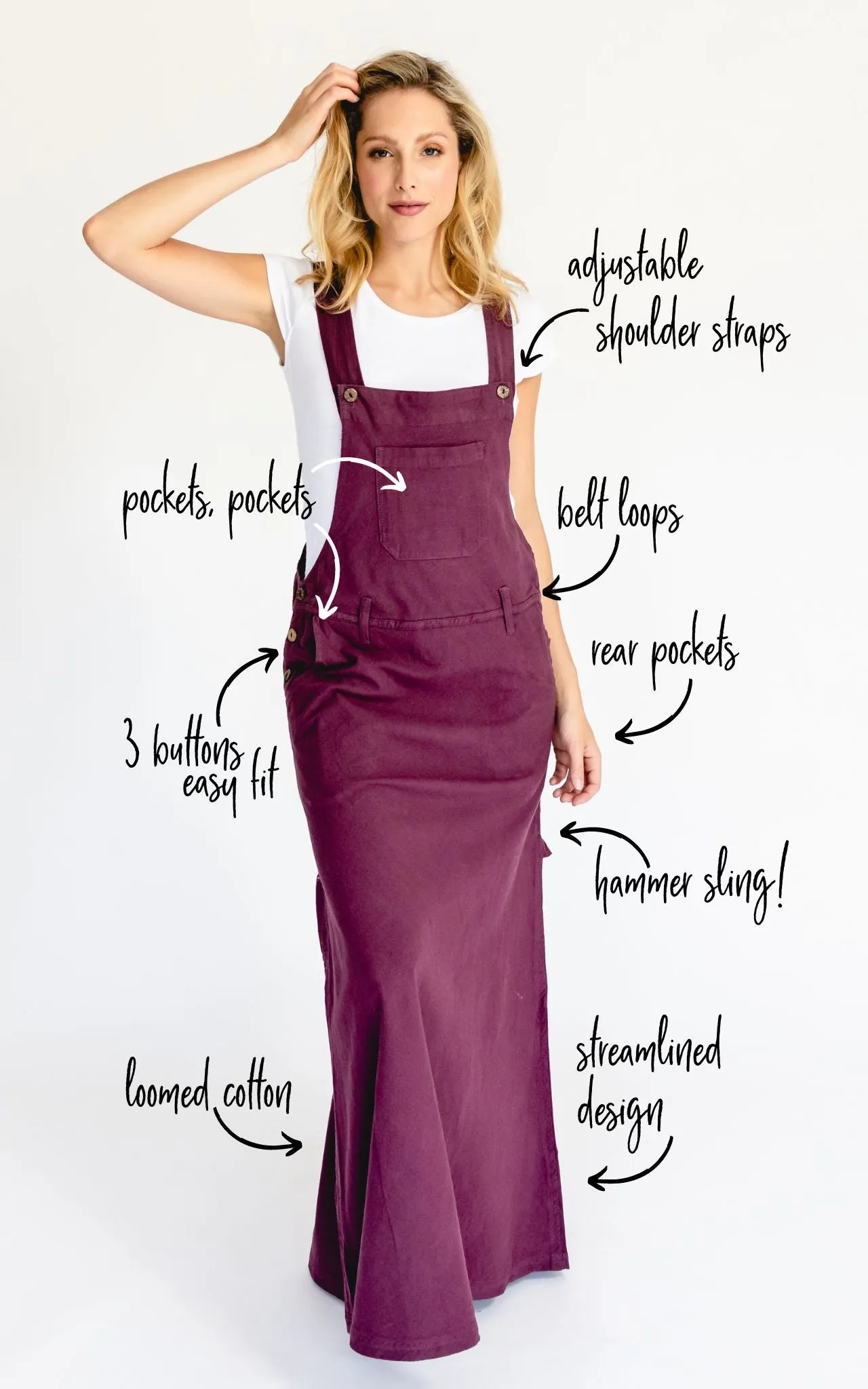 Overall Maxi Dress - Wine