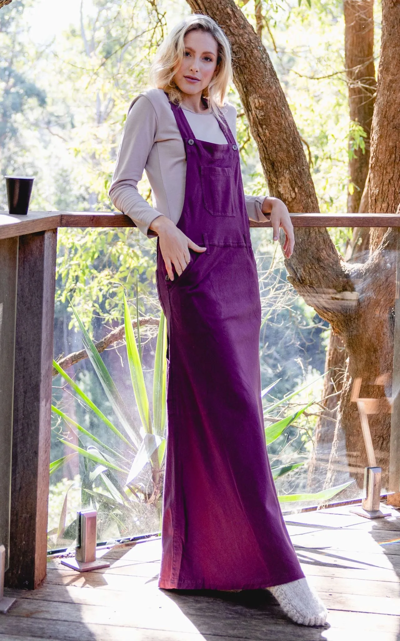 Overall Maxi Dress - Wine