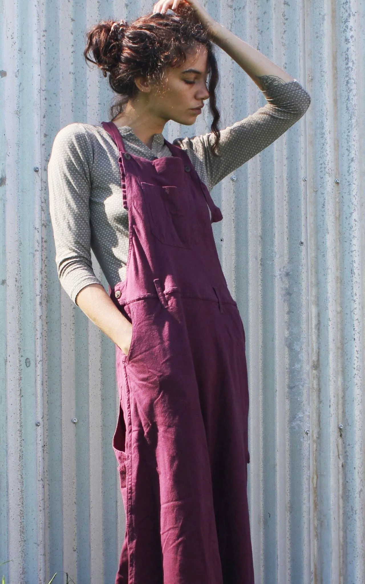 Overall Maxi Dress - Wine