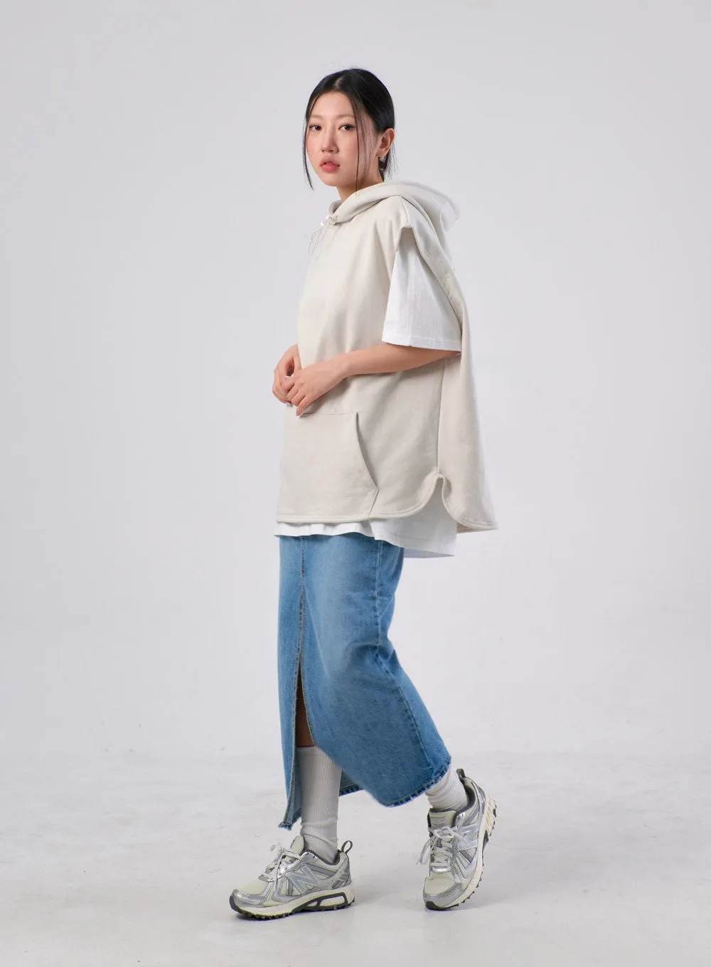 Oversized Hoodie Vest IA305